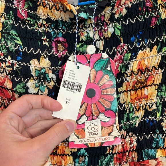 NWT FARM Rio x Anthropologie Sasha Off The Shoulder Dress Size XS - Picture 8 of 10